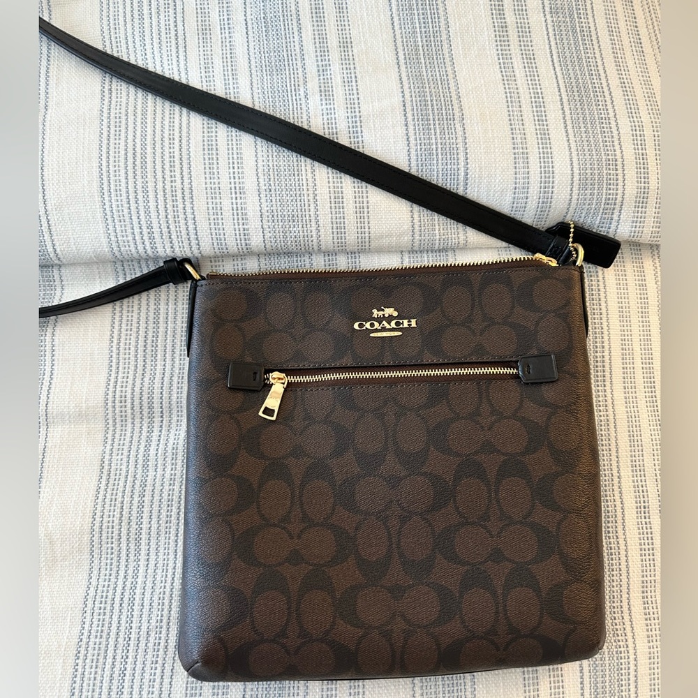 COACH black/brown crossbody purse